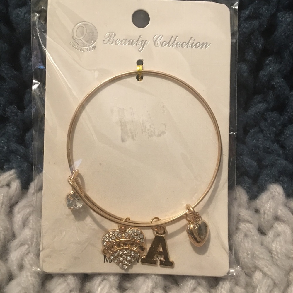 Letter A bangle bracelet